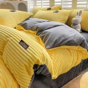 Velvet Duvet Cover King Size Soft Flannel Duvet Cover with Zipper Solid Breathable Velour Comforter Cover Winter Bedding Set