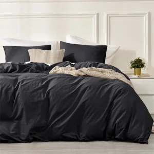 Washed Cotton Bed Linen Bedding Set 4 Pieces Bed Sheets Set Solid Color Comforter Cover Couple Queen King Size Bed Quilt Cover